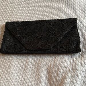 Elegant Black Lace Clutch with lace belt